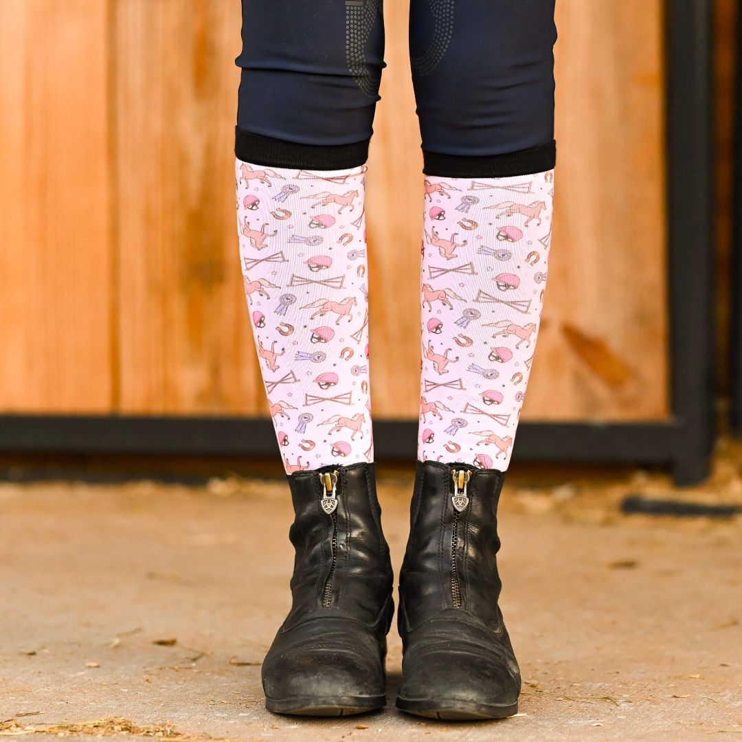 Dreamers & Schemers "Horse Show" Tall Socks - Youth