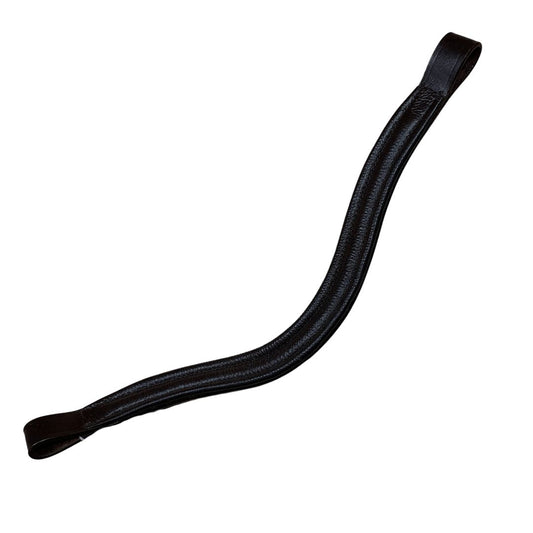 Custom Made Padded Curved Browband with Rhinestones in Havana - Full