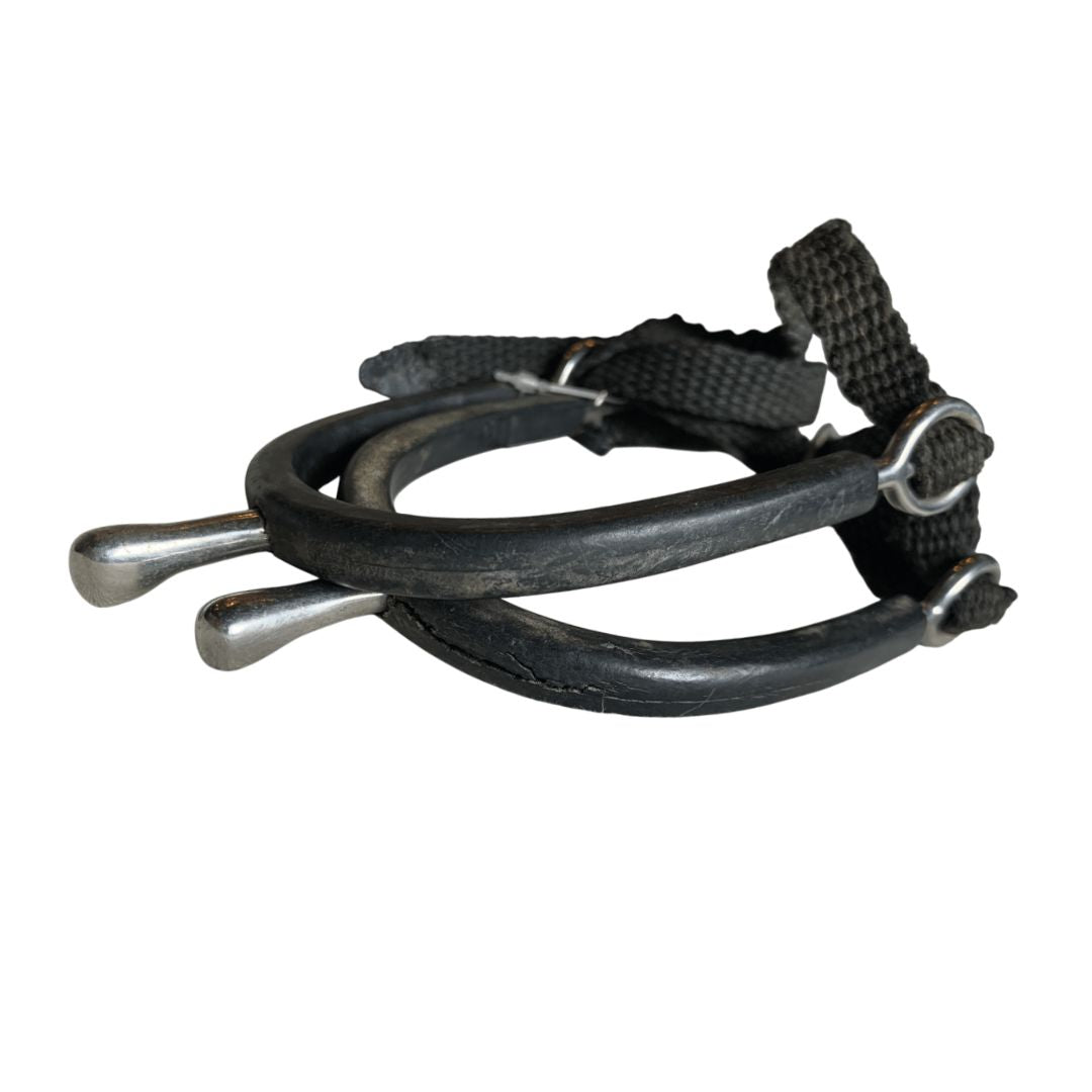 Rubber Covered Prince of Wales Spurs in Stainless Steel - 1"