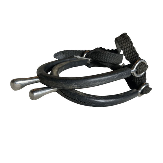 Rubber Covered Prince of Wales Spurs in Stainless Steel - 1"