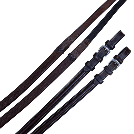 Bobby's English Tack Raised Rubber Reins in Havana - 66"