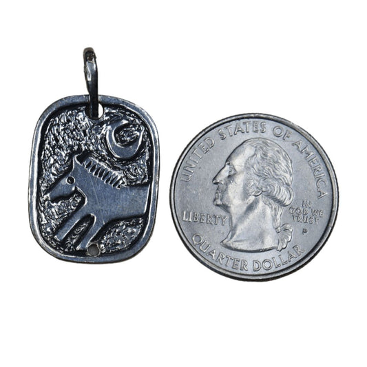 Horse & Moon Pendant in Solid .925 Sterling Silver