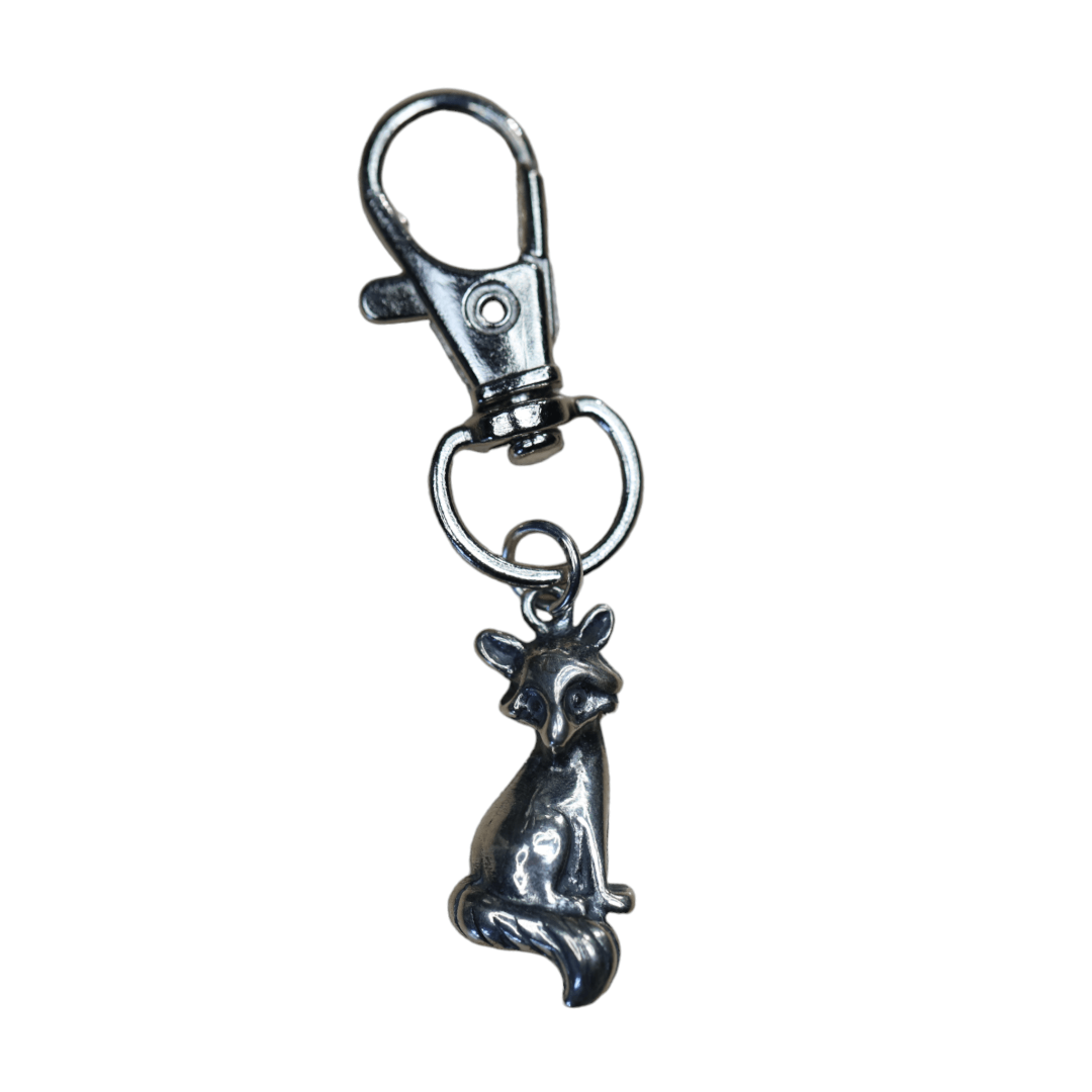 Custom Made for BBT&C Sitting Fox Zipper Pull Charm in Solid .925 Sterling Silver -