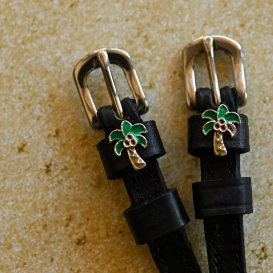 ManeJane Palm Tree Spur Straps in Black - 18"