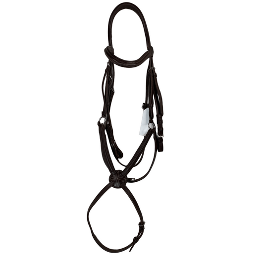 Fancy-Stitch Padded Figure 8 Bridle in Havana - Full