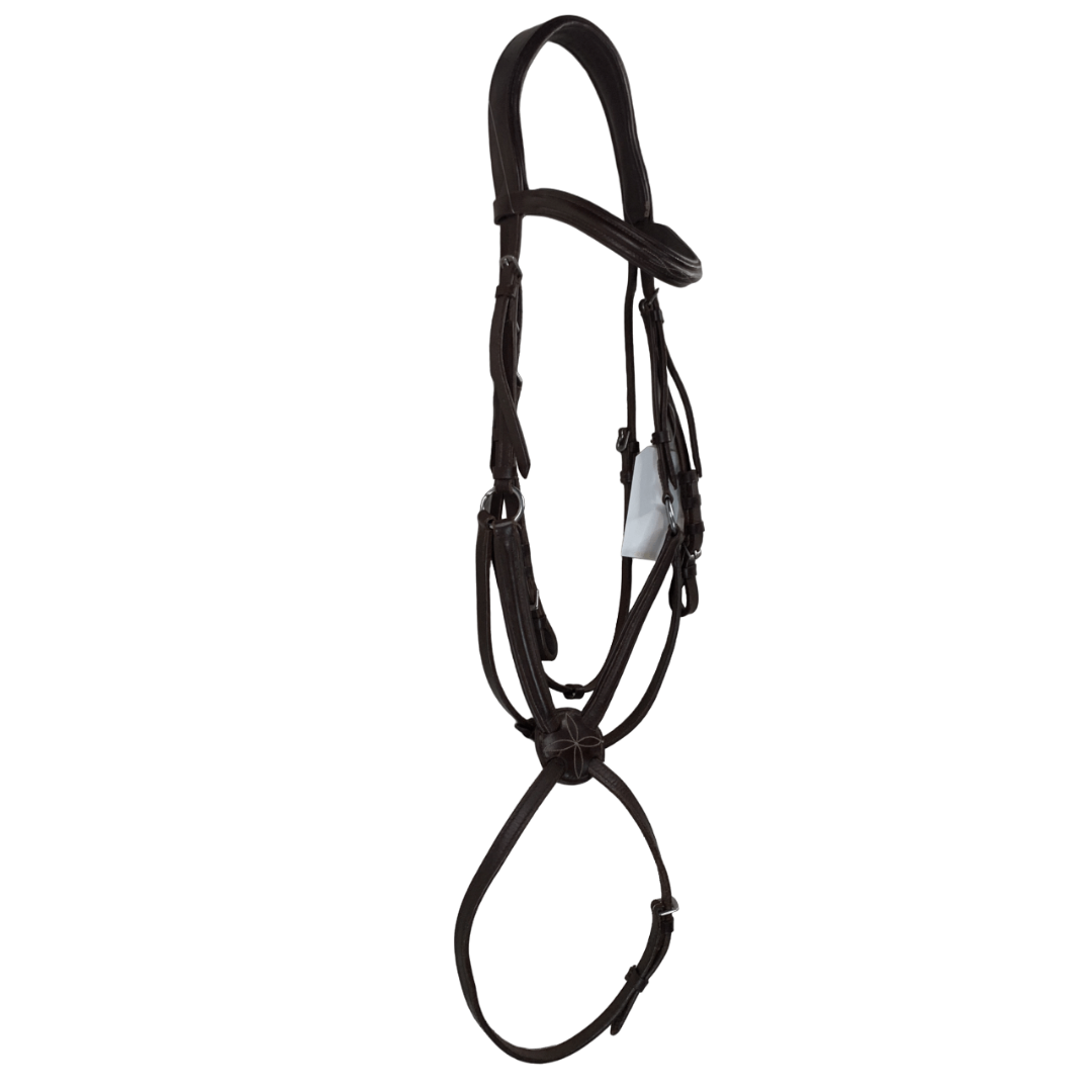 Fancy-Stitch Padded Figure 8 Bridle in Havana - Full