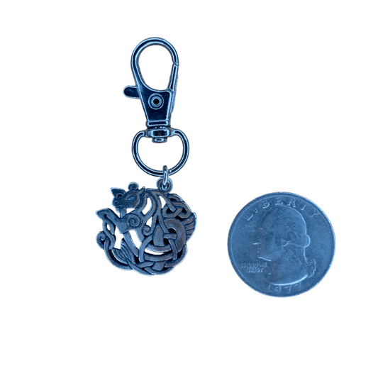 Custom Made for BBT&C Celtic Seahorse Zipper Pull Bridle Charm in .925 Sterling Silver -