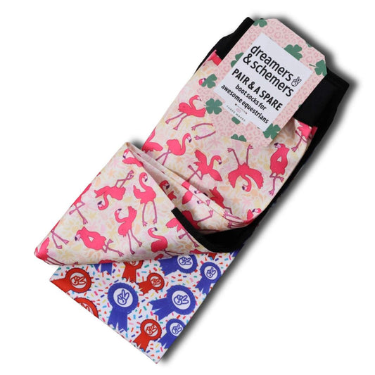 Dreamers & Schemers 'Flamingo Dance' Original Pair & a Spare Boot Socks - Adult