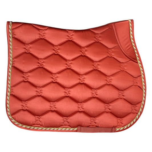 PS of Sweden 'Signature' Quilted Jump Saddle Pad in Burnt Orange - Full