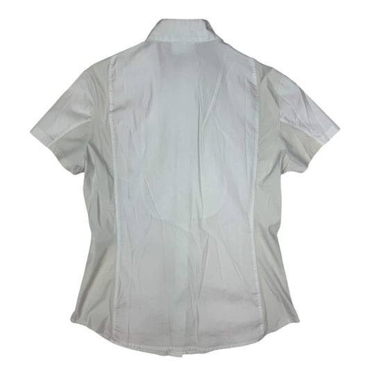 Cavalleria Toscana Pleated Bib S/S Show Shirt in White/Off-White - Woman's Medium