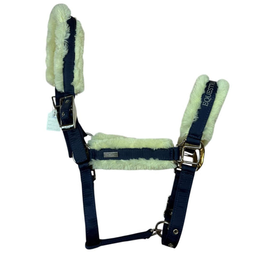 Equestrian Stockholm Fur Halter in Navy - Full