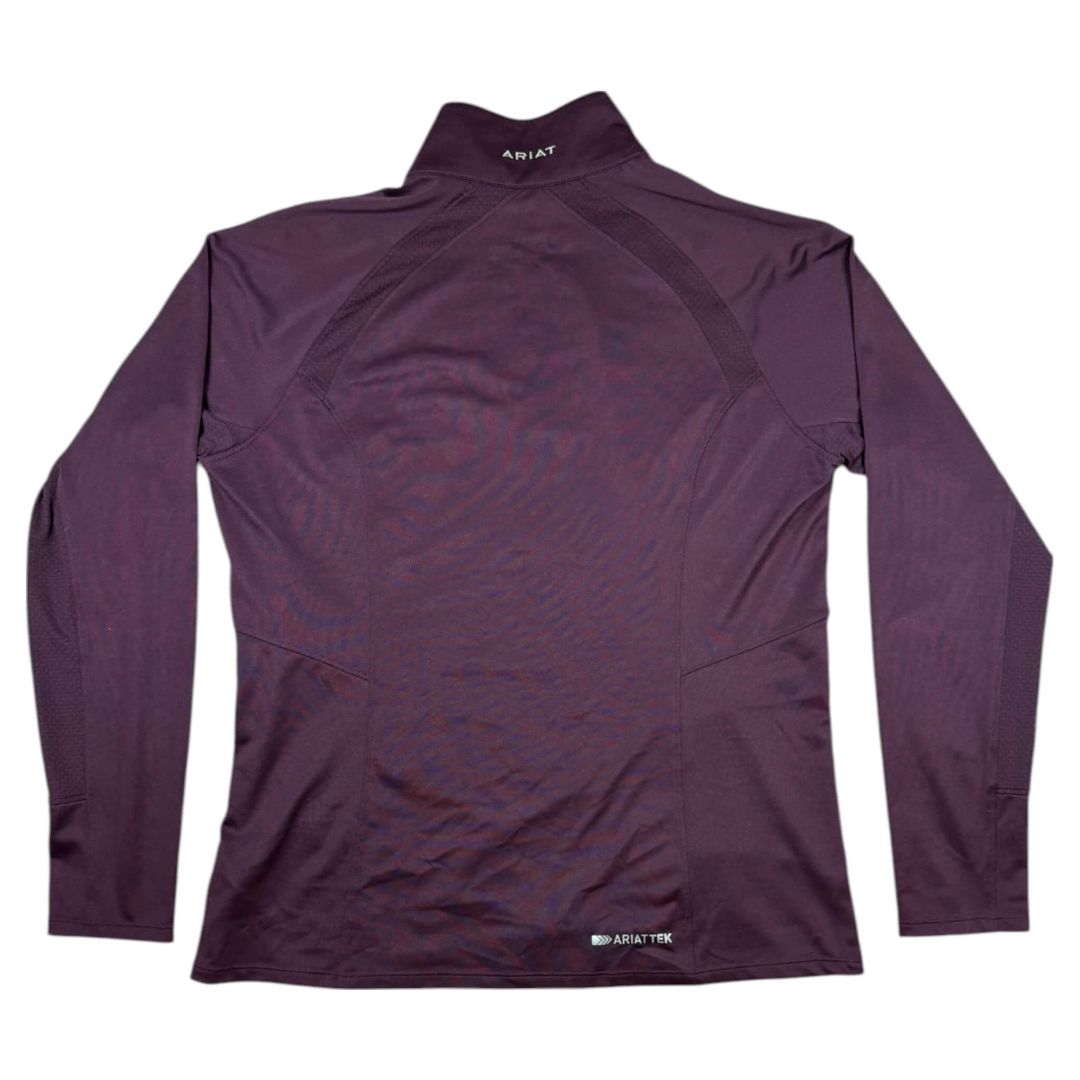 Ariat Sunstopper 2.0 1/4 Zip LS Baselayer in Purple - Woman's Large