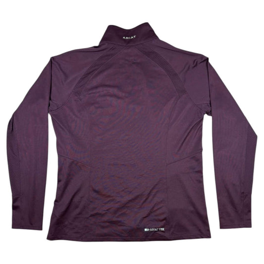 Ariat Sunstopper 2.0 1/4 Zip LS Baselayer in Purple - Woman's Large