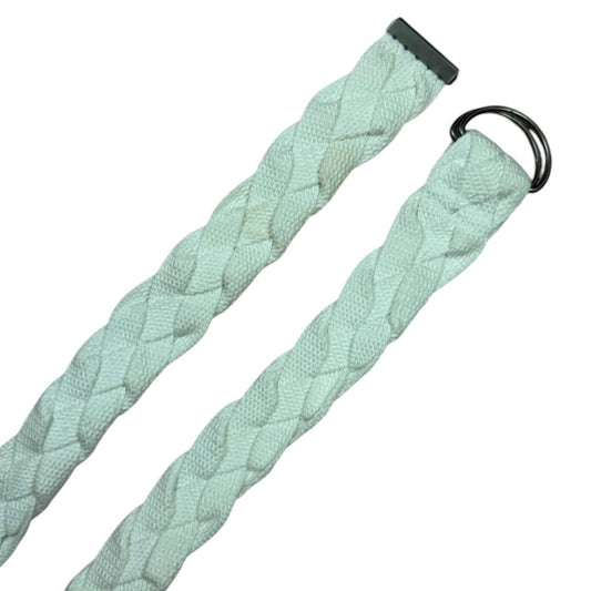 Cloth Braided Belt with Ring Fastener in White -
