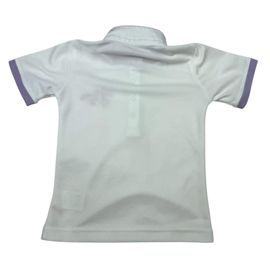 Belle & Bow Short Sleeve Show Shirt in White - Youth 4yrs