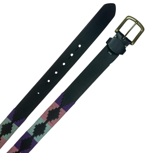 Polo Goucho Riding Belt in Black Pink/Purple/Teal - 90cm (36")