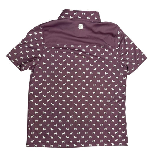 Asmar Equestrian Short Sleeve Riding Shirt in Plum - Girls' 10/12