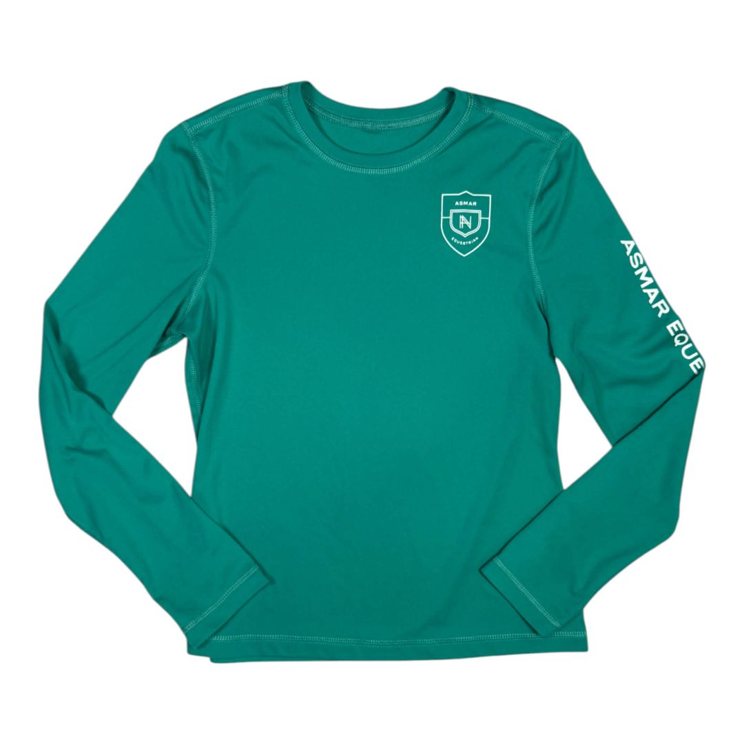 Asmar Equestrian Long Sleeve Sun Shirt in Teal - Youth 8/10