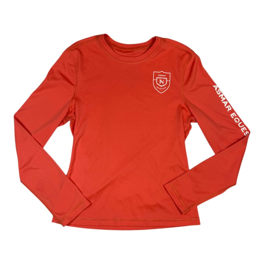 Asmar Equestrian Long Sleeve Sun Shirt in Orange - Youth 8/10