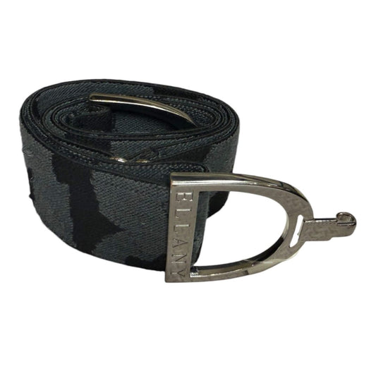 Ellany 2" Silver Stirrup Elastic Belt in Black Camo