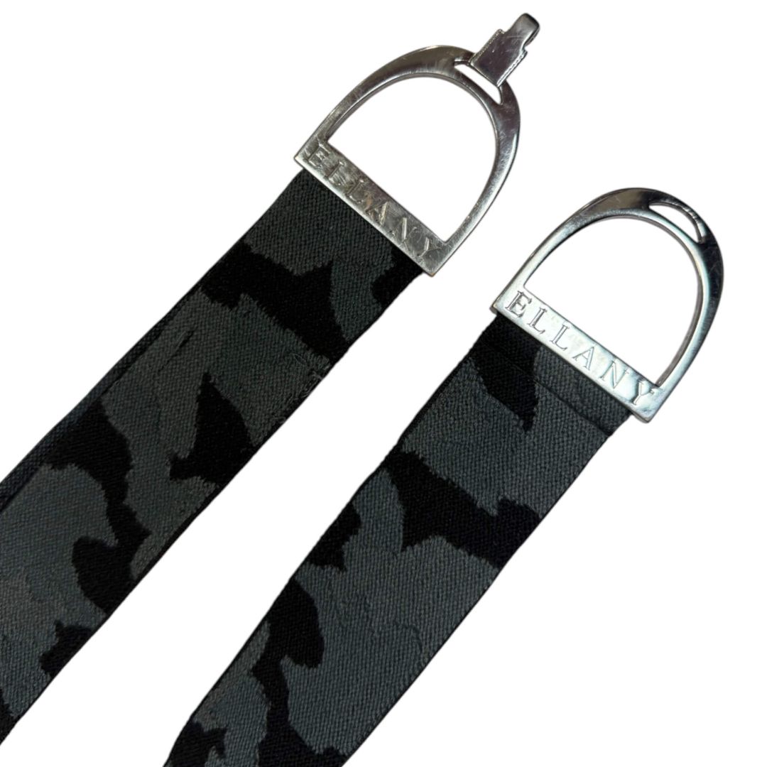 Ellany 2" Silver Stirrup Elastic Belt in Black Camo