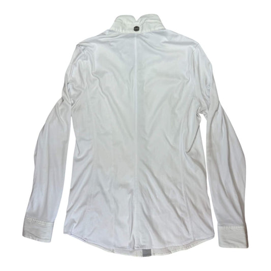 Asmar Equestrian 'Cannes' LS Show Shirt in White/Off-White - Woman's Large