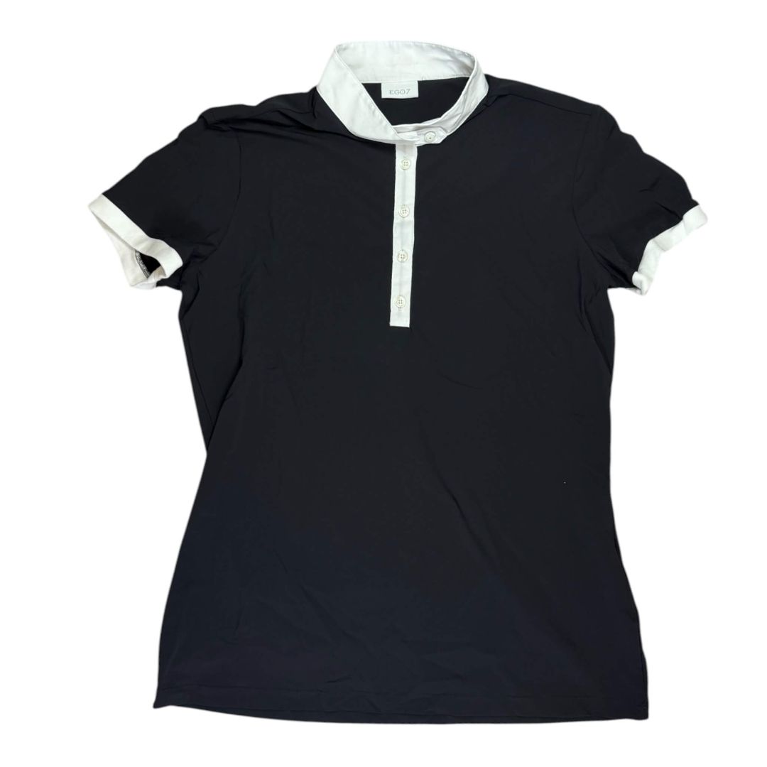 EGO7 Polo SS Competition Shirt in Black / White - Woman's IT 48 (US12)