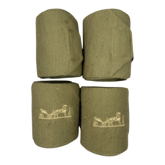 Hermes Embroidered Standing Wraps in Tan - 40"