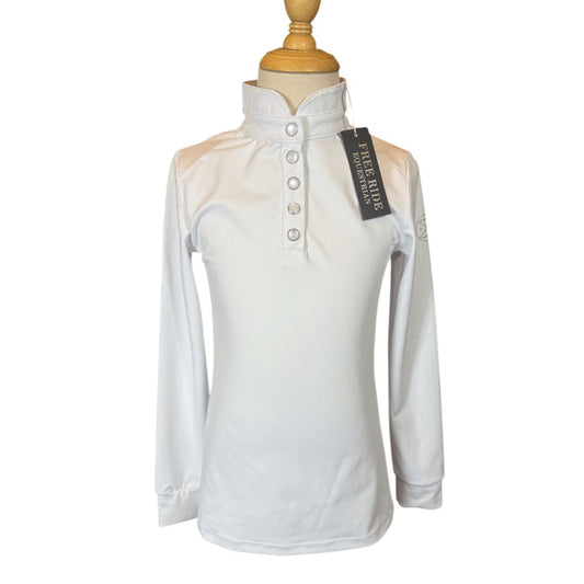 Free Ride Devon Competition Top in White - Youth 8/9
