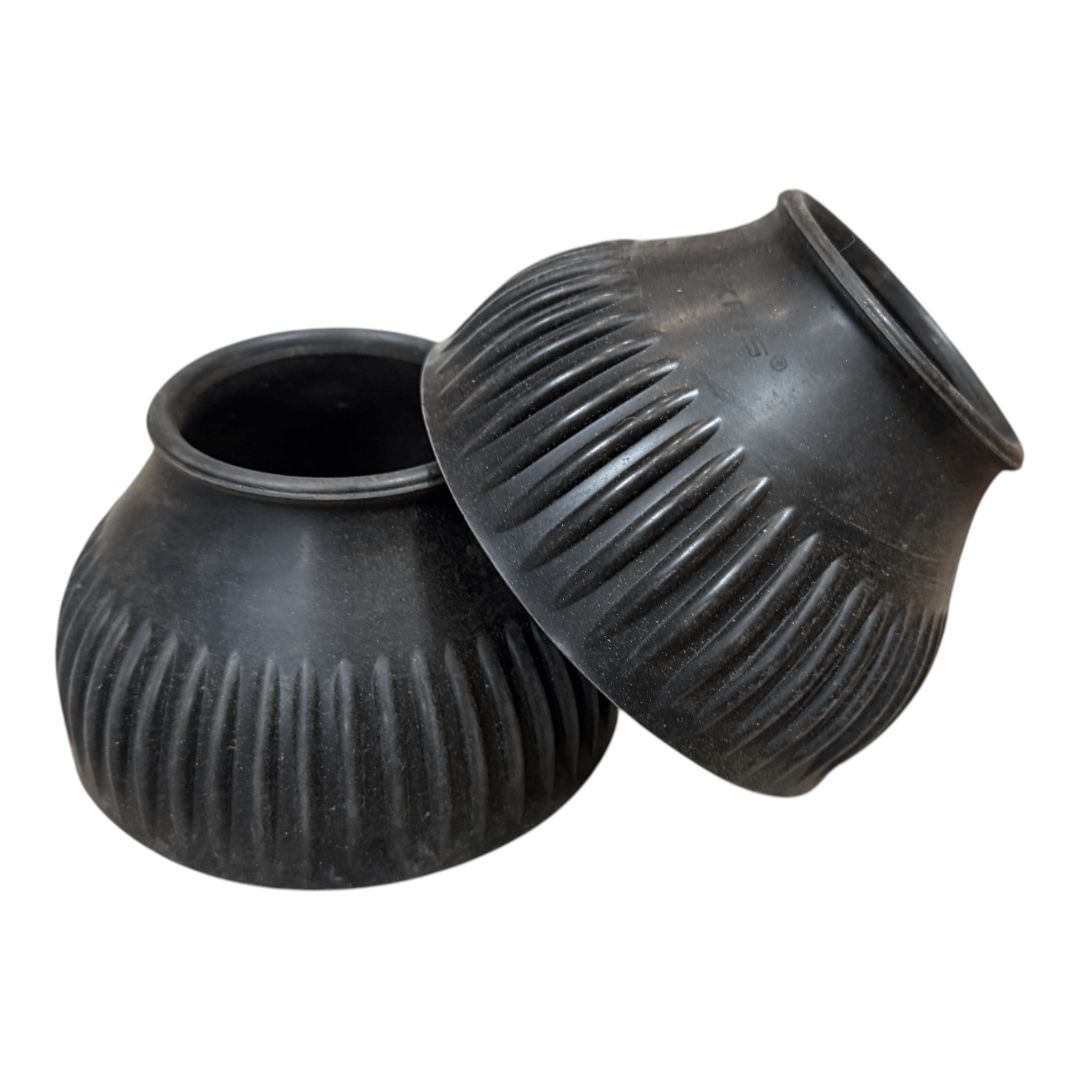 Kris Ribbed Bell boots in Black - Large