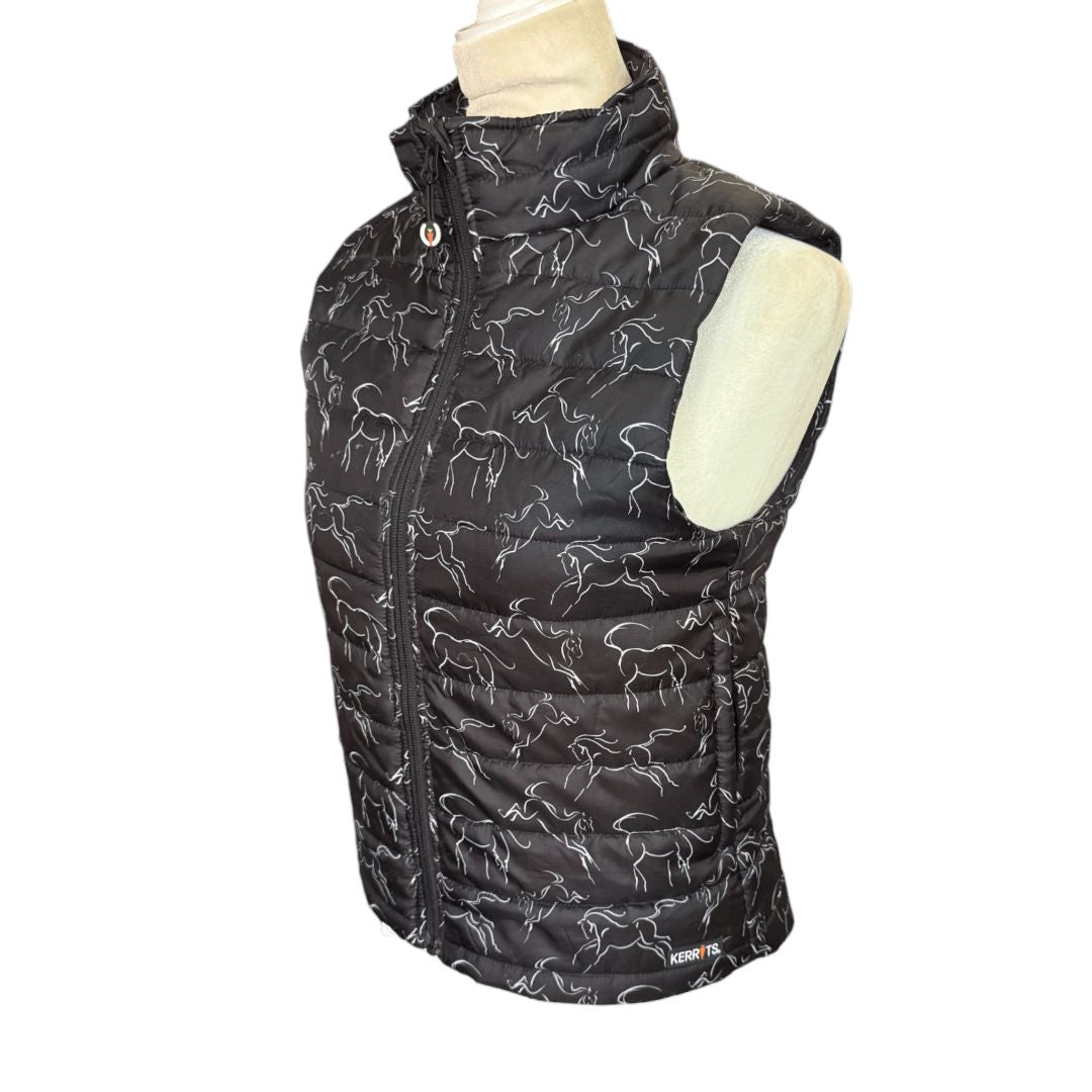 Kerrits 'Whinnies' Quilted Vest in Black - Youth Large