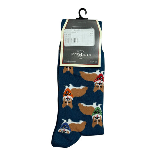 SocksSmith Graphic Cotton Crew in Teal - One Size