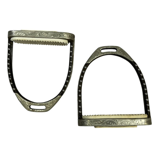 Sterling Silver Engraved Fillis Irons in Untreated Steel - 4 3/4"