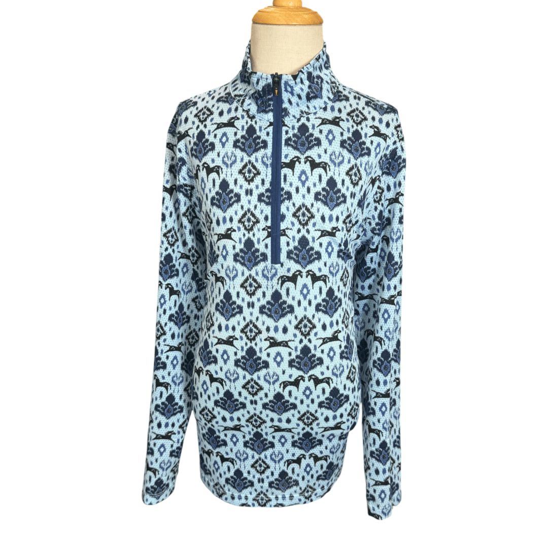 Kerrits Ice Fil LS Shirt in Blue - Youth Large