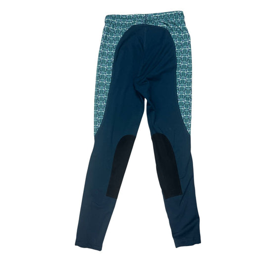 Kerrits Performance Knee Patch Riding Tight in Teal - Youth Large
