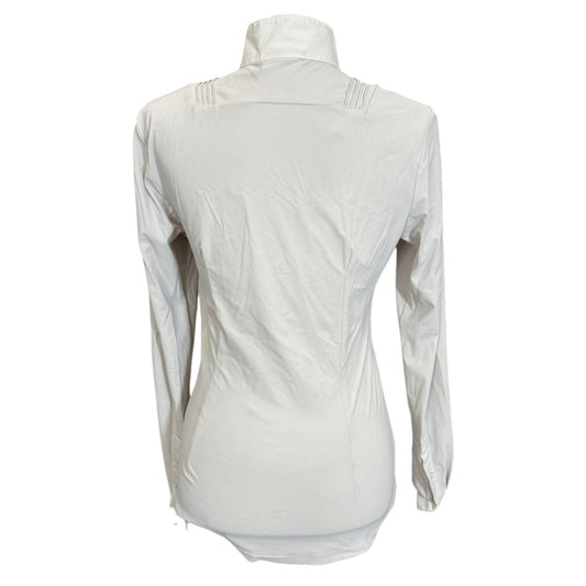 Cavalleria Toscana Pleated Bib L/S Show Shirt in Off-White / Oyster - Woman's Small