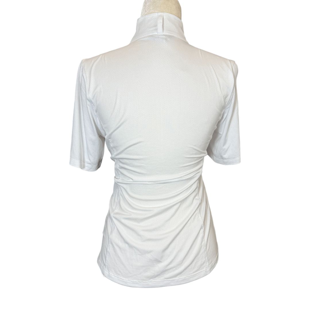 Kerrits 1/4 Zip Ice Fil SS Show Shirt in White - Woman's Small