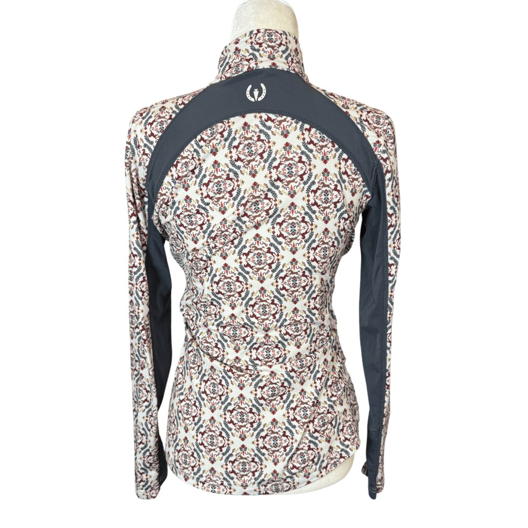 Kerrits 1/4 Zip Fleece LS Riding Shirt in Floral - Woman's Small