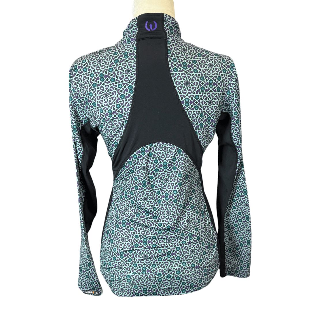 Kerrits 1/4 Zip Fleece LS Riding Shirt in Geometric - Woman's Small