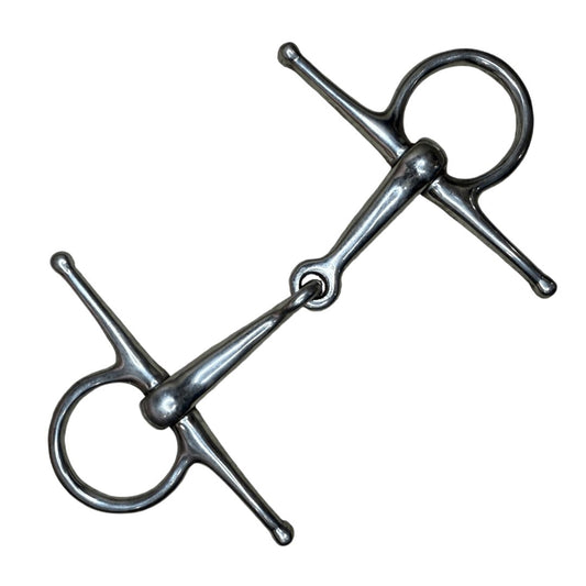 Single Joint Full Cheek Snaffle in Stainless Steel - 4"