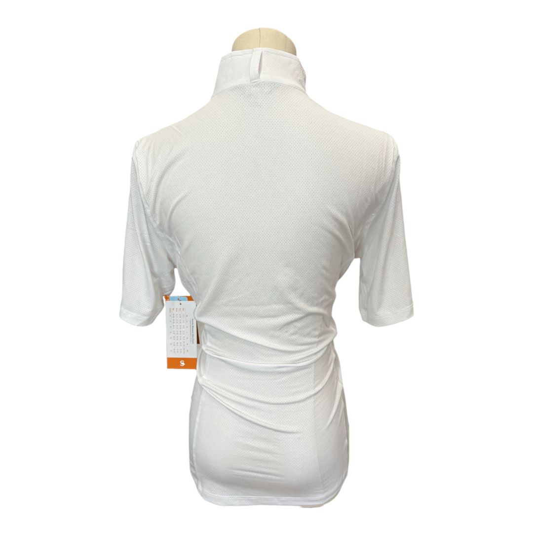 Kerrits 1/4 Zip Ice Fil SS Show Shirt in White - Woman's Small