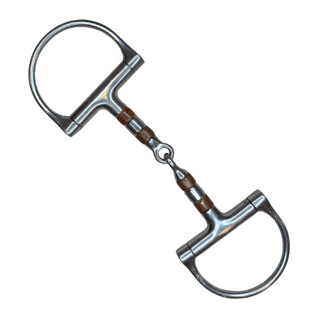 Korsteel Copper Roller Mouth Dee Ring Snaffle in Stainless Steel - 4 3/4"