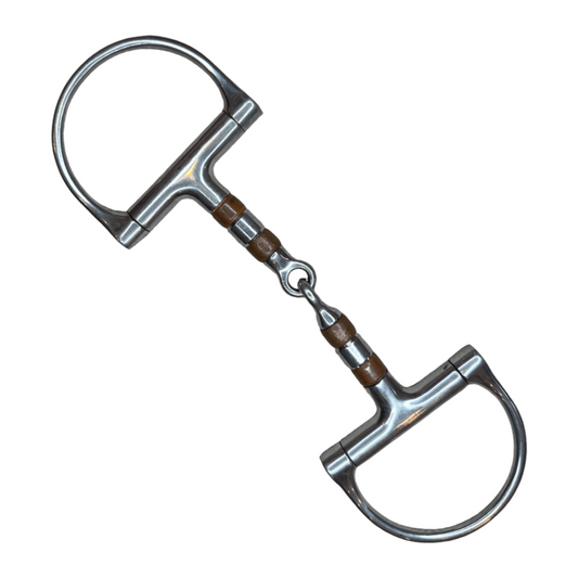 Korsteel Copper Roller Mouth Dee Ring Snaffle in Stainless Steel - 4 3/4"