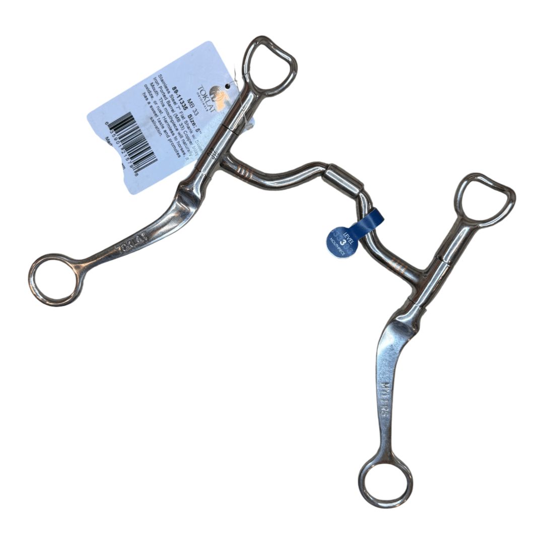 Toklat Myler Flat Shank with Low Port Comfort Snaffle MB 33 in Stainless Steel - 5"