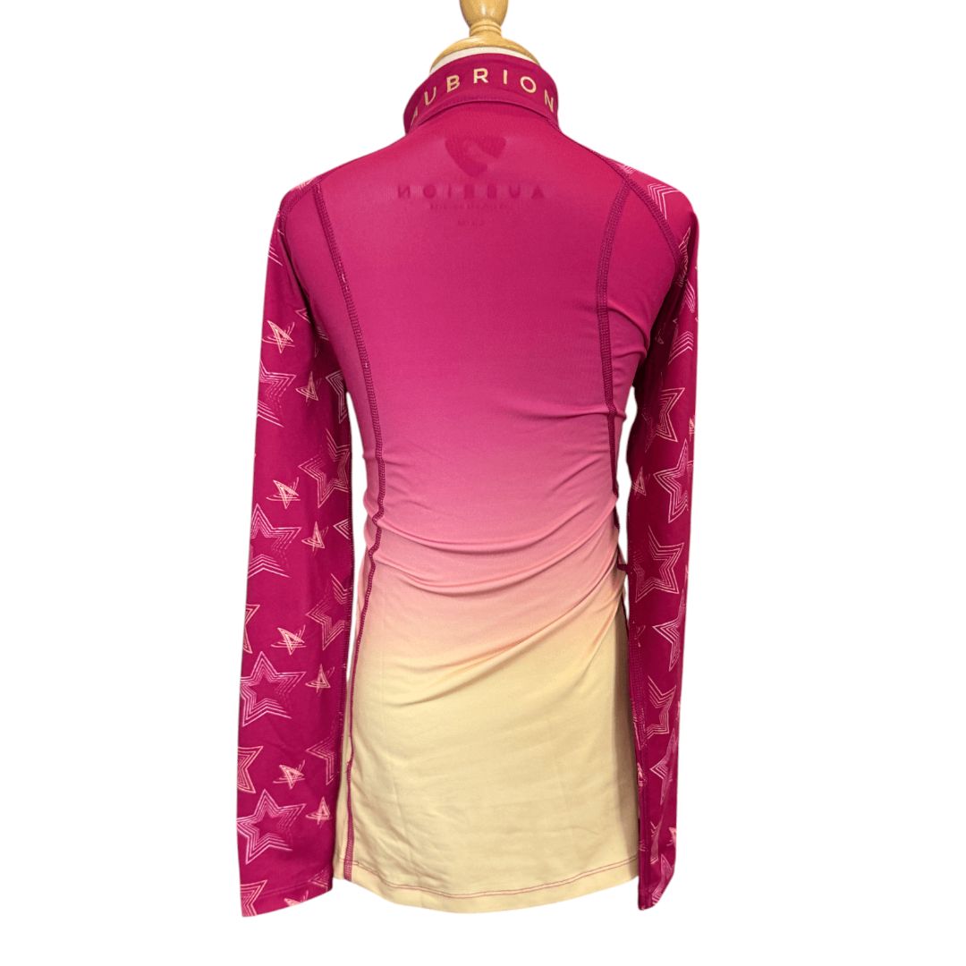 Aubrion 'Alverstone XC' LS Riding Shirt in Pink/Yellow Ombre - 11/12yrs