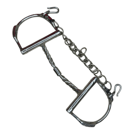 Myler English D-Ring MB 09 Twist with Hooks in Stainless Steel - 5"