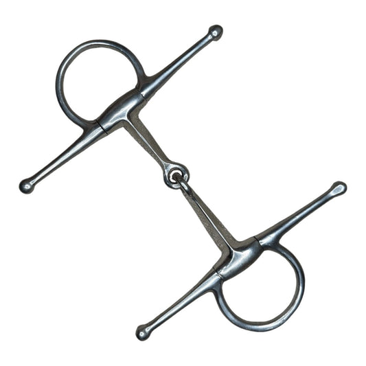 Triangle Mouth Full Cheek Snaffle in Stainless Steel - 4 1/2"