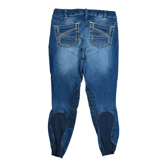 Ariat Denim Knee Patch Breech in Blue - Woman's 32R