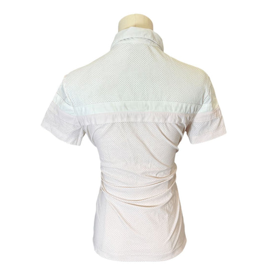 Cavalleria Toscana Perforated Polo Shirt in White / Pink - Woman's Small