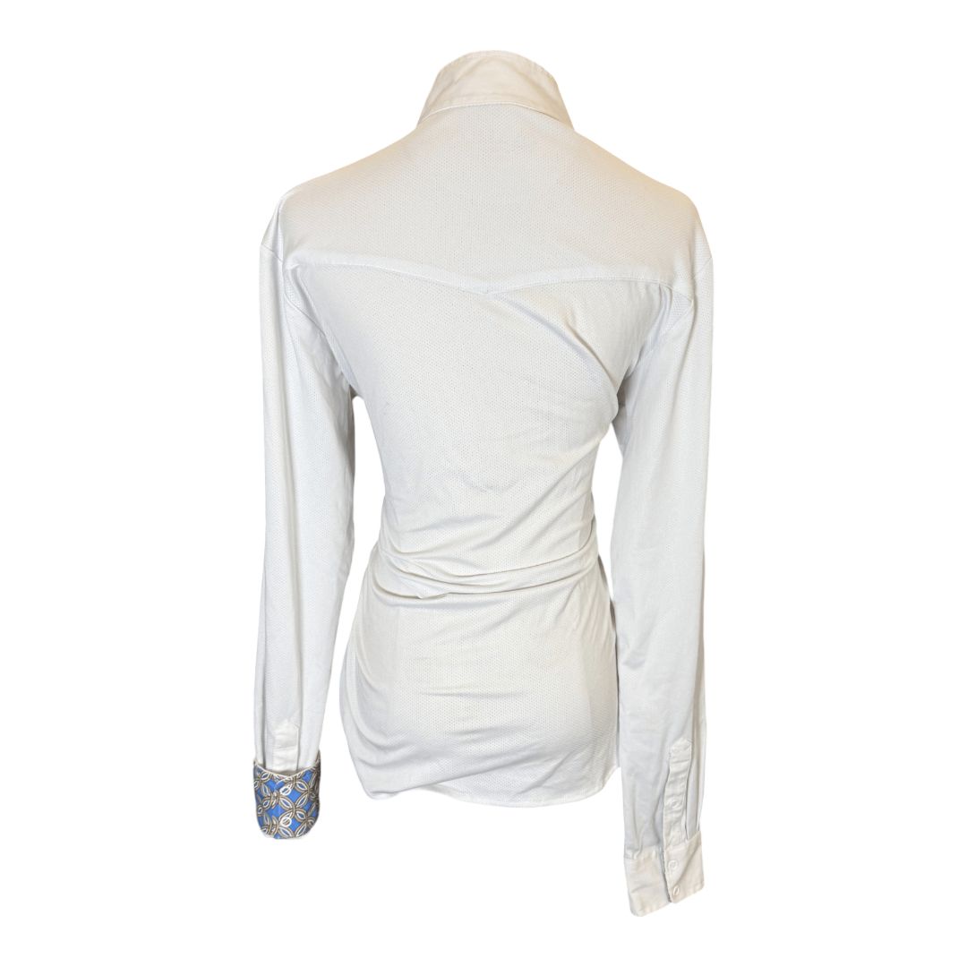 Equine Couture 'Isabel' Coolmax LS Show Shirt in White - Woman's Large (36)